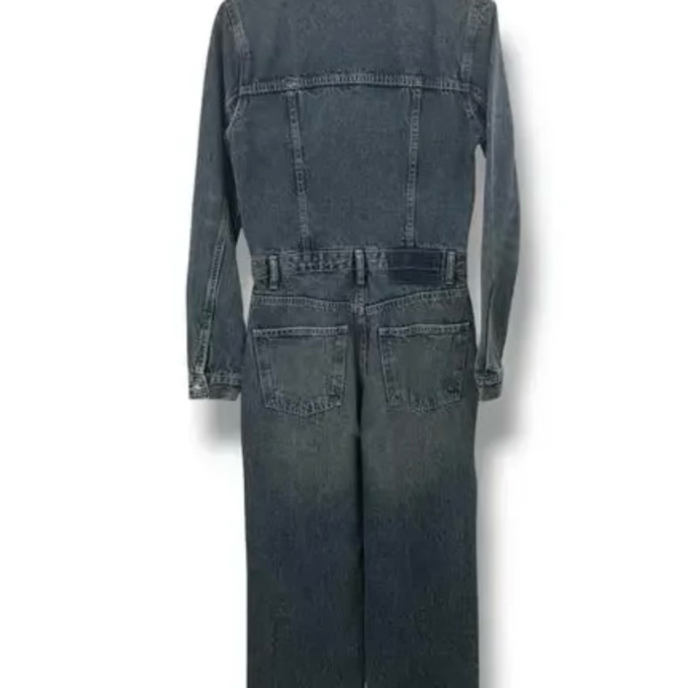 NEW Zara Jean Jumpsuit Size XS Cotton Blue Denim One Piece Outfit Boiler Suit - Picture 8 of 12